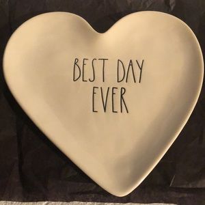 Rae Dunn Best Day Ever Heart Bridal Collection Plate.  New. Never Used.